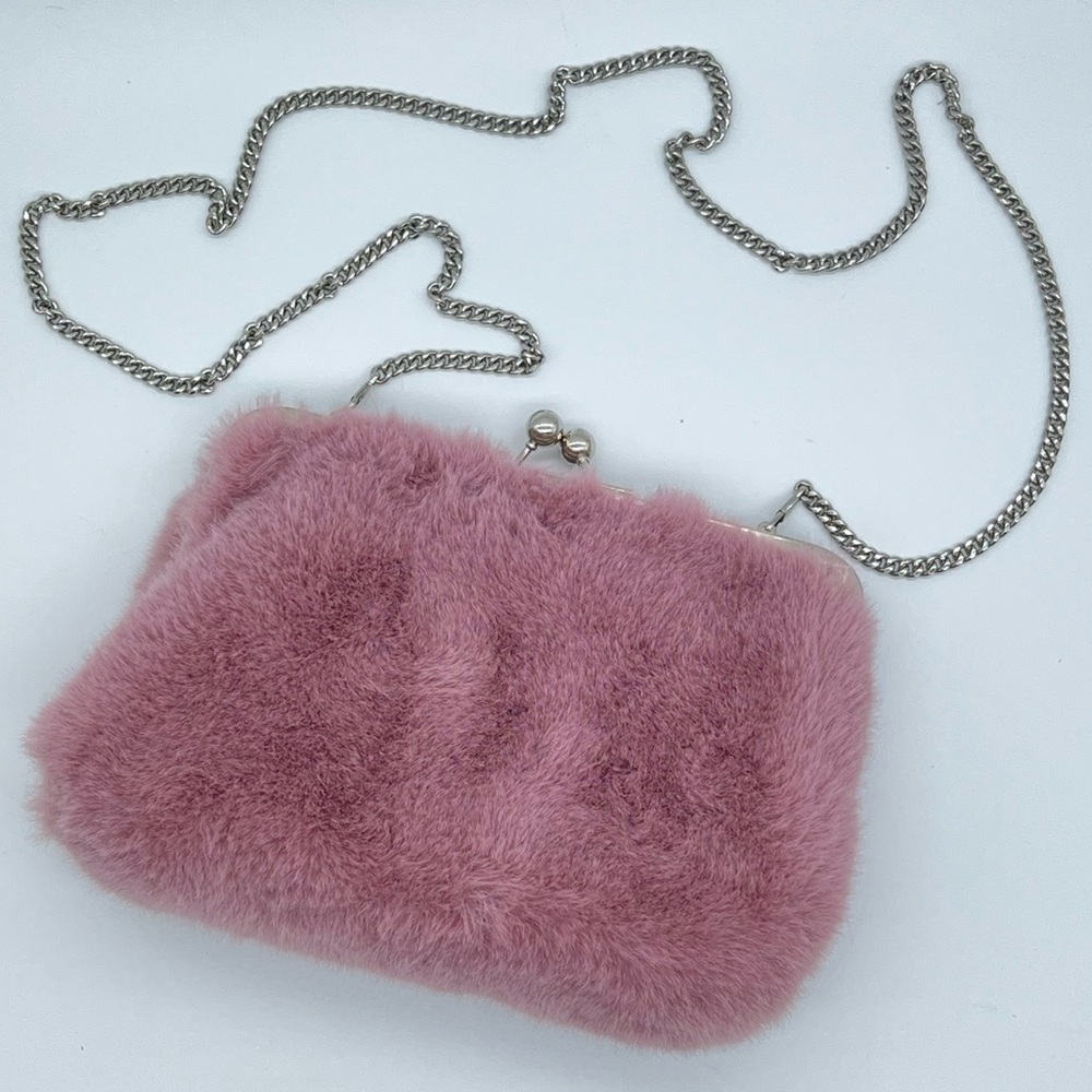 Chelsea 28 Pink Faux Fur Crossbody Clutch Bag from Nordstrom LIKE NEW